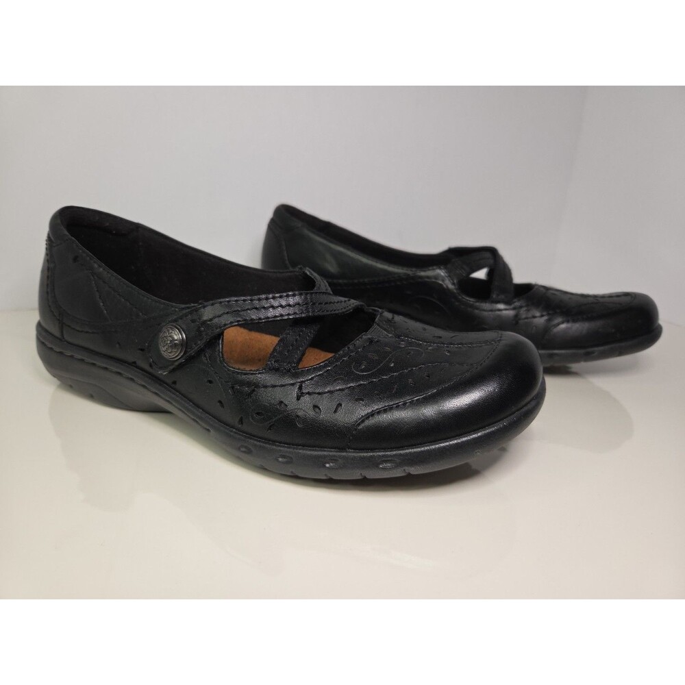 Cob Hill by New Balance black Embossed leather mary jane flat loafers Sz 8.5 EUC